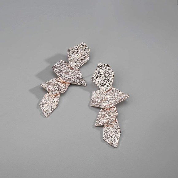 Hammered Surface Geometric Boho Earrings Dangle Drop Earrings Jewelry For Girls - Picture 3 of 6